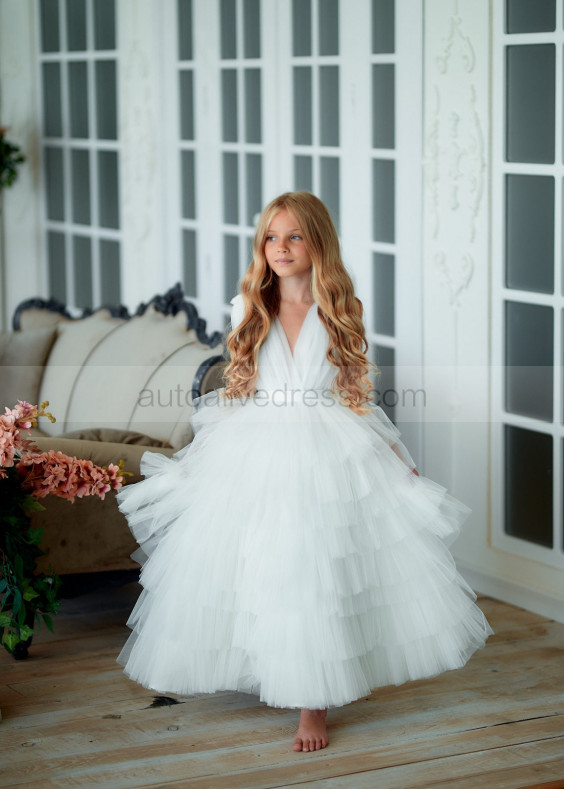 Ivory Tulle Flower Girl Dress Photoshoot Dress